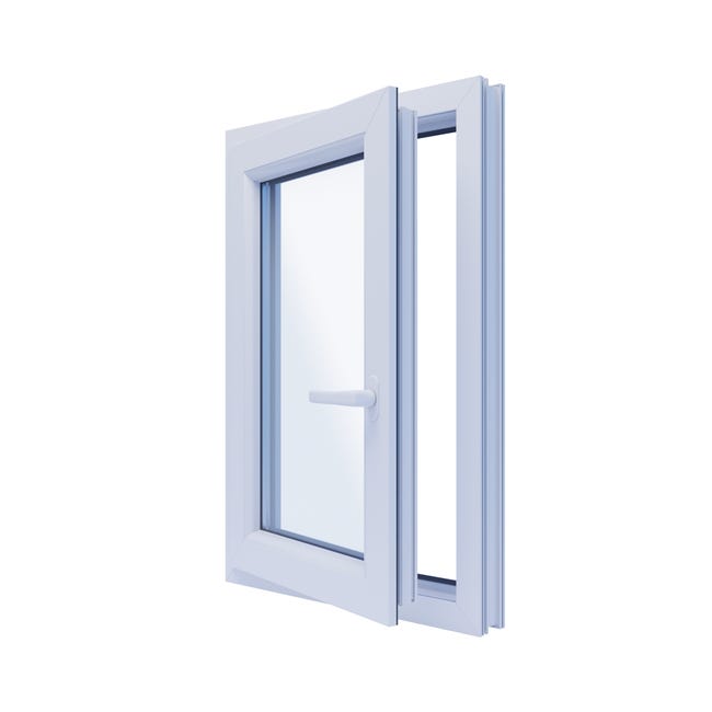 Okno PCV 2-szybowe fasadowe O4 białe 565x835 mm otwierane do wewnątrz lewe
