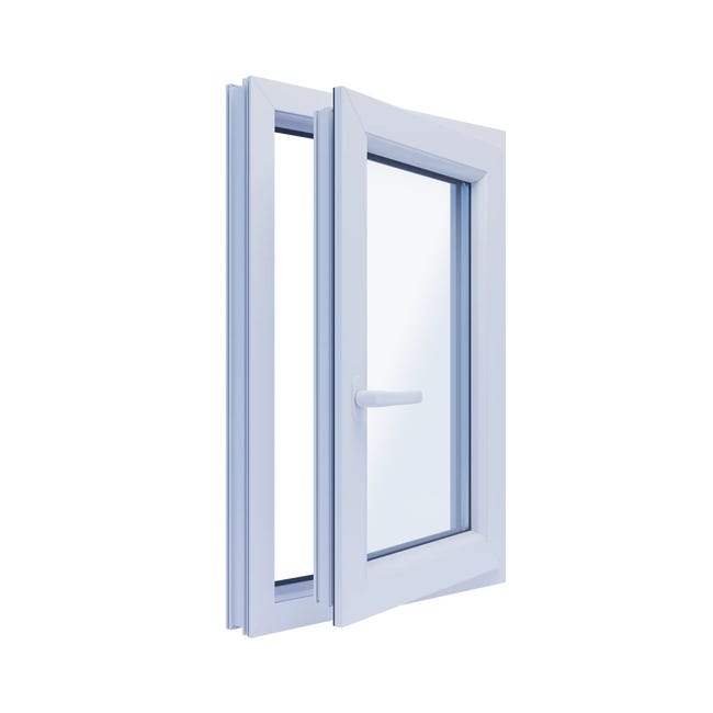 Okno PCV 2-szybowe fasadowe O4 białe 565x835 mm otwierane do wewnątrz prawe