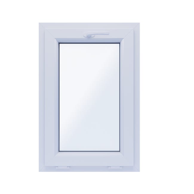Okno PCV 2-szybowe fasadowe O4U złoty dąb 565x835 mm uchylne do wewnątrz Witraż