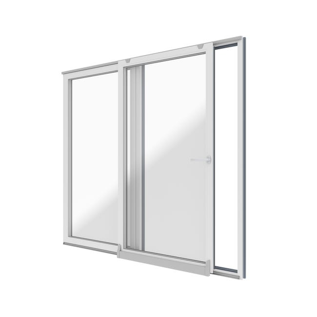 Okno PCV 2-szybowe tarasowe PSK+FIX antracytowe 2700x2300 mm przesuwne w lewo