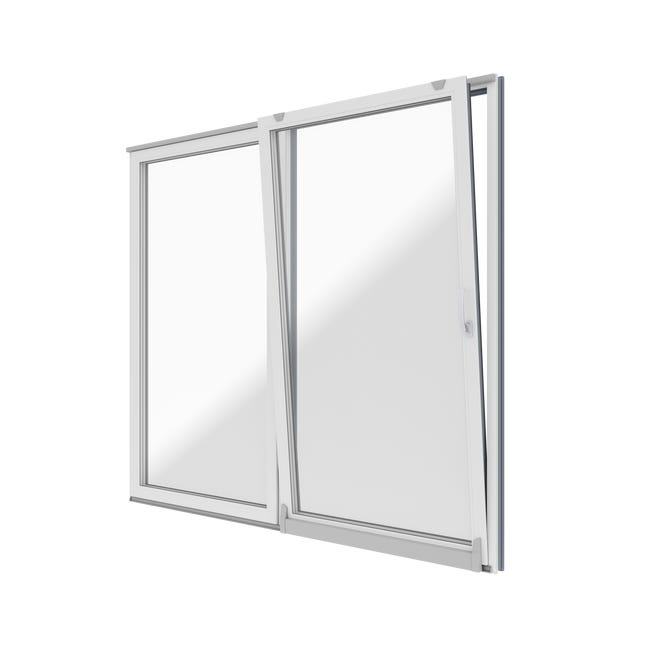 Okno PCV 2-szybowe tarasowe PSK+FIX białe 2700x2300 mm przesuwne w lewo