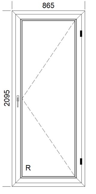 Okno PCV 3-szybowe balkonowe 85/OB3 białe 865x2095 mm otwierane do wewnątrz prawe