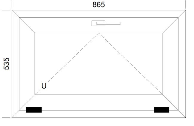 Okno PCV 3-szybowe fasadowe 85/O2 złoty dąb 865x535 mm uchylne do wewnątrz