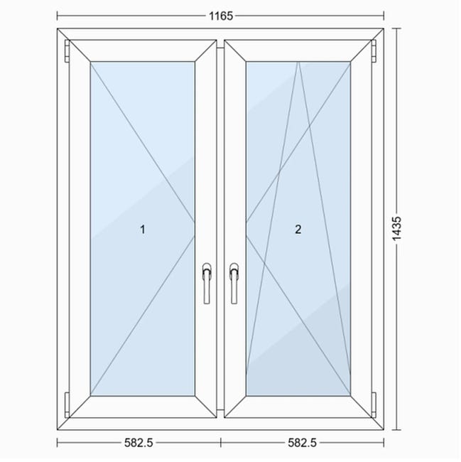 Okno PCV 3-szybowe fasadowe 85/O32S białe 1165x1435 mm otwierane do wewnątrz prawe