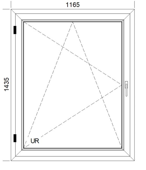 Okno PCV 3-szybowe fasadowe 85/O33 złoty dąb 1165x1435 mm otwierane do wewnątrz lewe