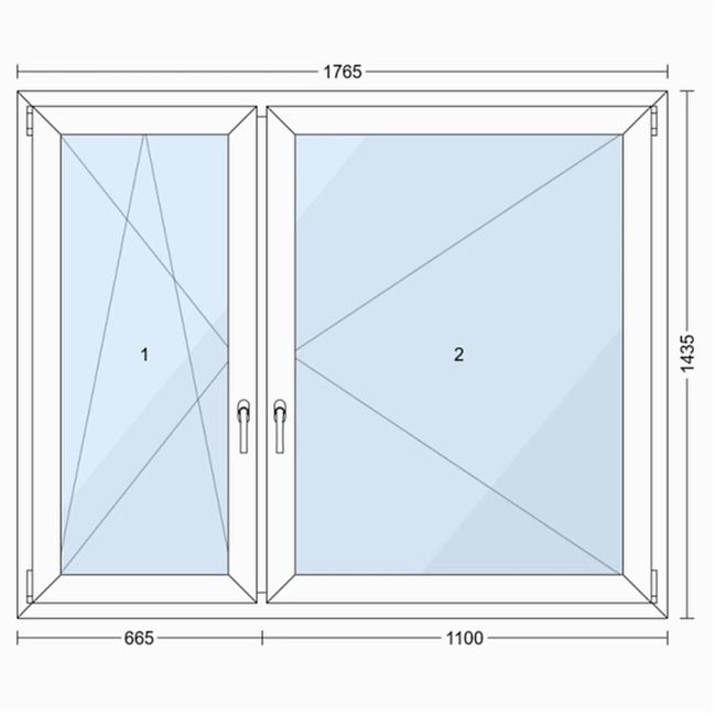 Okno PCV 3-szybowe fasadowe 85/O37 białe 1765x1435 mm otwierane do wewnątrz lewe