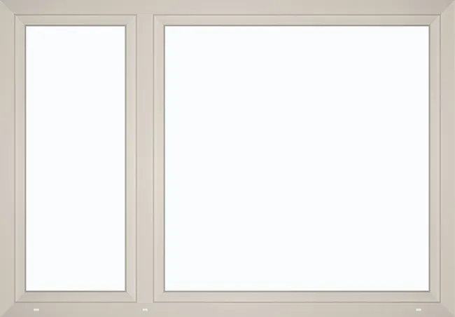 Okno PCV 3-szybowe fasadowe 85/O38 białe 2065x1435 mm otwierane do wewnątrz prawe