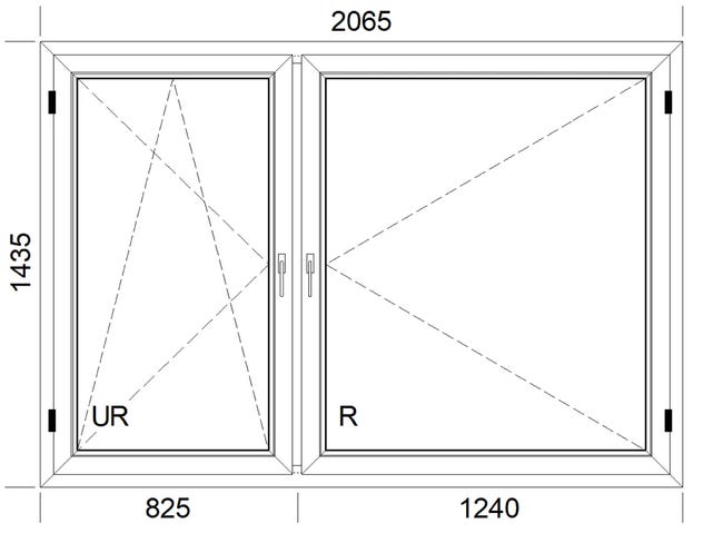 Okno PCV 3-szybowe fasadowe 85/O39 antracyt 2065x1435 mm otwierane do wewnątrz lewe