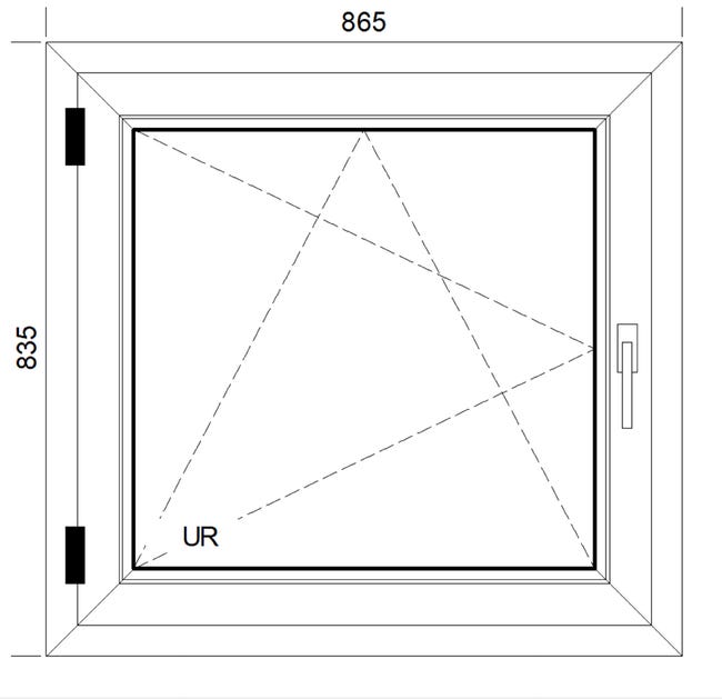 Okno PCV 3-szybowe fasadowe 85/O5 białe 865x835 mm otwierane do wewnątrz lewe