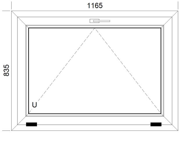 Okno PCV 3-szybowe fasadowe 85/O6 złoty dąb 1165x835 mm uchylne do wewnątrz