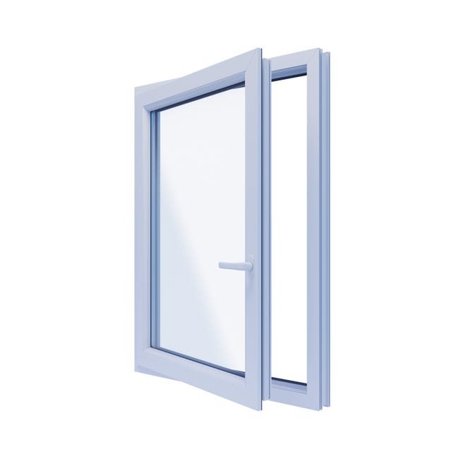 Okno PCV 3-szybowe fasadowe O15 białe 865x1135 mm otwierane do wewnątrz lewe TROCAL 76MD Witraż