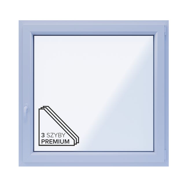Okno PCV 3-szybowe fasadowe O16/85 złoty dąb 1165x1135 mm otwierane do wewnątrz prawe Witraż