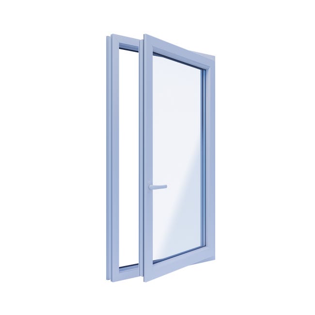Okno PCV 3-szybowe fasadowe O30 białe 865x1435 mm otwierane do wewnątrz prawe TROCAL 76AD Witraż