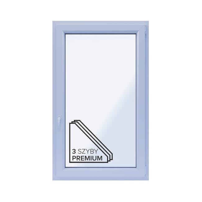 Okno PCV 3-szybowe fasadowe O30/85 złoty dąb 865x1435 mm otwierane do wewnątrz prawe Witraż