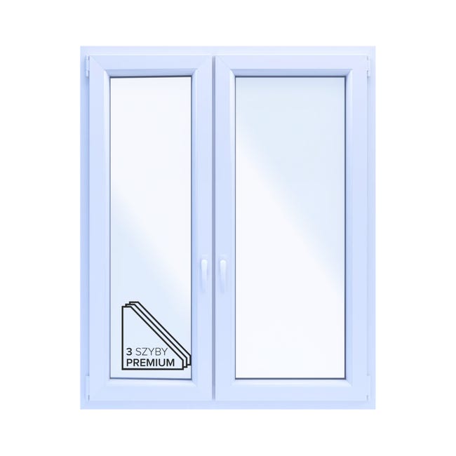 Okno PCV 3-szybowe fasadowe O32A/85 antracytowe 1165x1435 mm otwierane do wewnątrz prawe Witraż