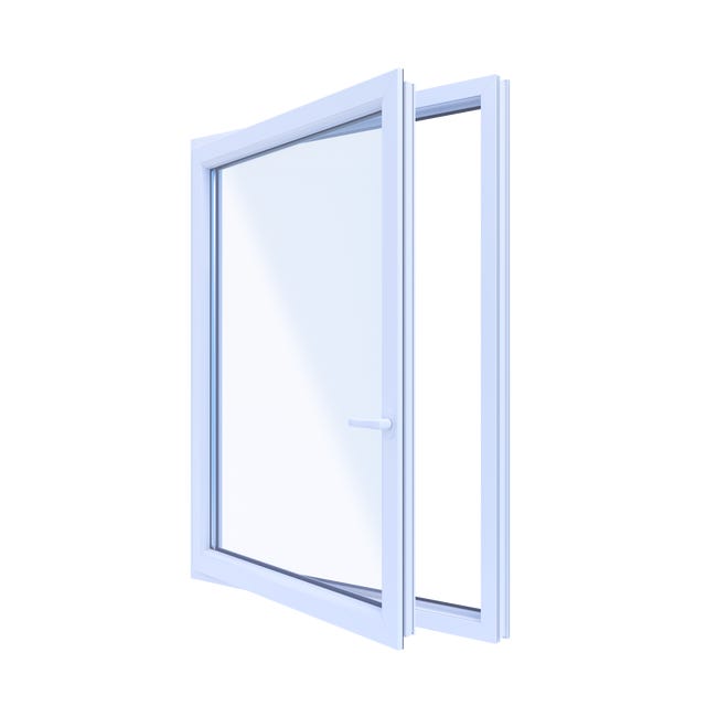 Okno PCV 3-szybowe fasadowe O33 białe 1165x1435 otwierane do wewnątrz lewe TROCAL 76AD Witraż