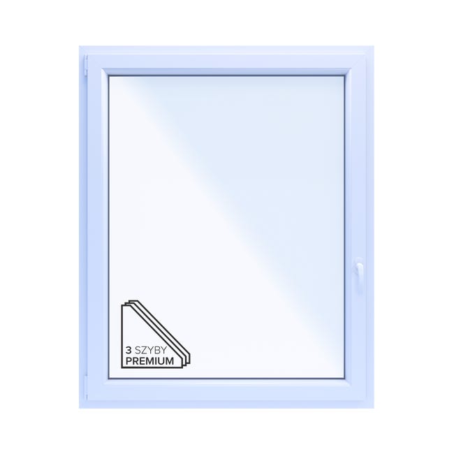 Okno PCV 3-szybowe fasadowe O33/85 antracytowe 1165x1435 mm otwierane do wewnątrz lewe Witraż