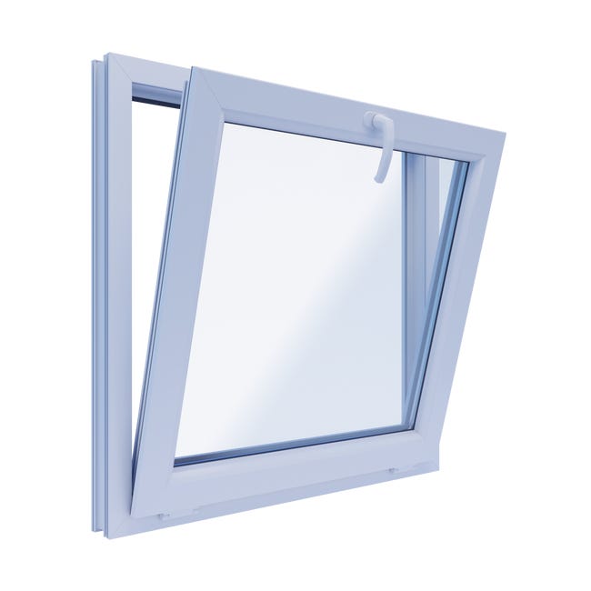 Okno PCV 3-szybowe fasadowe O5 białe 865x835 mm uchylne do wewnątrz TROCAL 76MD Witraż