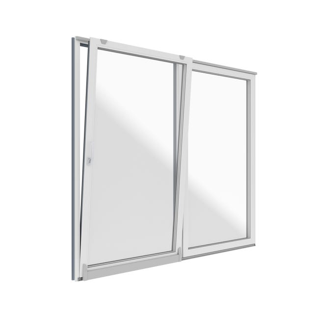 Okno PCV 3-szybowe tarasowe PSK+FIX 85 antracytowe 2700x2300 mm przesuwne w prawo