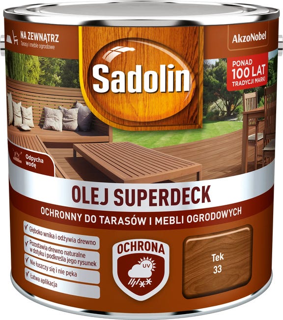 Olej do drewna na zewnątrz Tek Superdeck 2.5l Sadolin