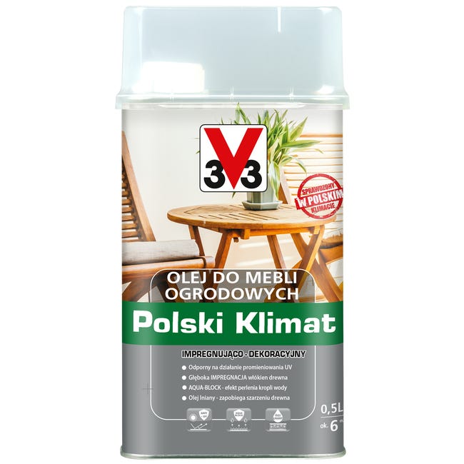 Olej do mebli ogrodowych Polski Klimat 0.5 l tek V33