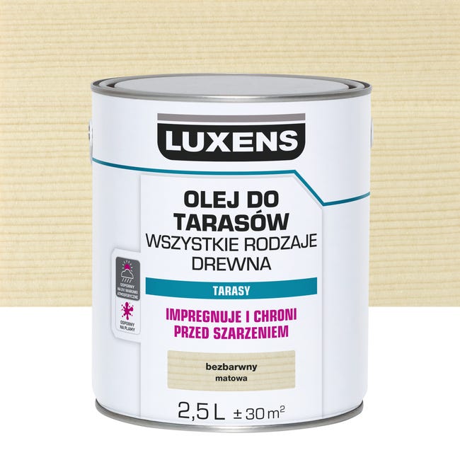 Olej do mebli ogrodowych bezbarwny 2.5 l Luxens