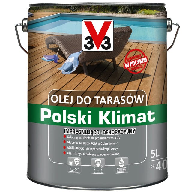 Olej do tarasów Polski Klimat 5 l bezbarwny V33