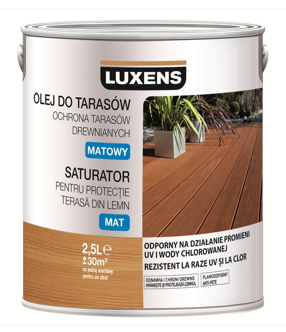 Olej do tarasów SATURATOR 2.5 l Bezbarwny Matowy LUXENS
