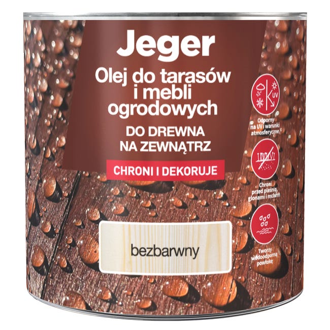 Olej do tarasów i mebli ogrodowych bezbarwny 2.5 l Jeger