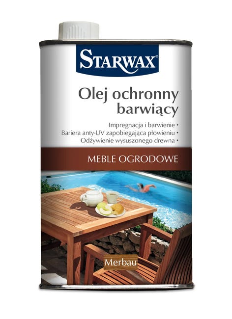 Olej ochronny barwiący MEBLE OGRODOWE 0.5 l Merbau STARWAX