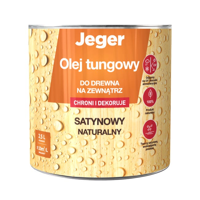 Olej tungowy satynowy naturalny 2.5 l Jeger
