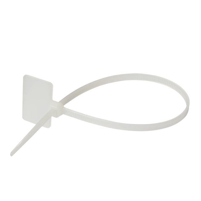 Opaska zaciskowa z tabliczką opisową 3.2 x 215 mm 25 szt. biała LEXMAN