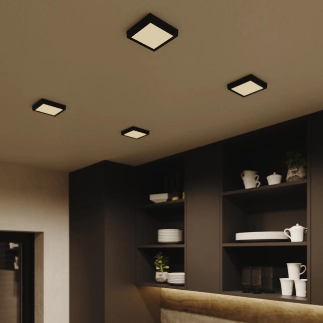 Oprawa LED Sanoa czarna 12 cm IP44 Inspire
