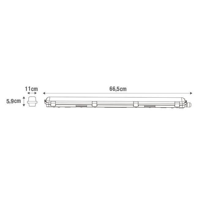 Oprawa hermetyczna 2 x T8 67 cm IP65 LED Inspire