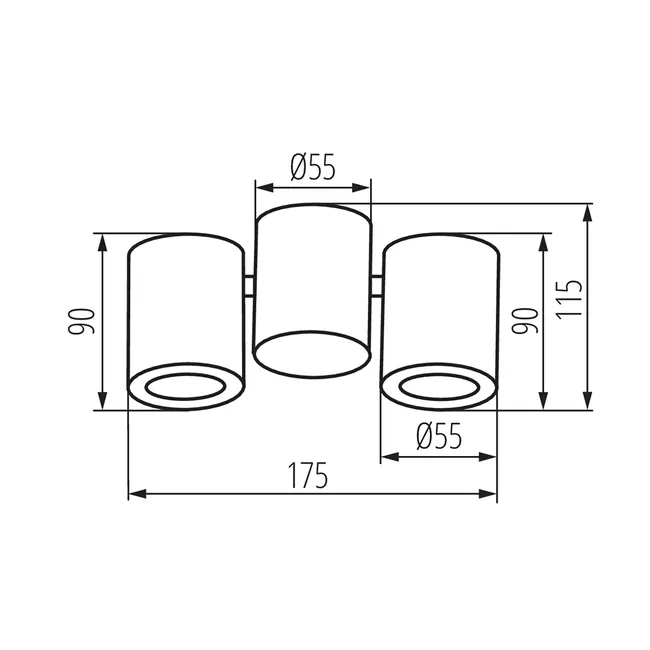 Oprawa natynkowa Blurro czarna 2 x GU10 IP20 Goldlux
