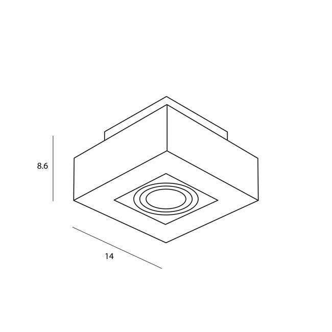Oprawa natynkowa CASEMIRO biało-grafitowa GU10 ITALUX