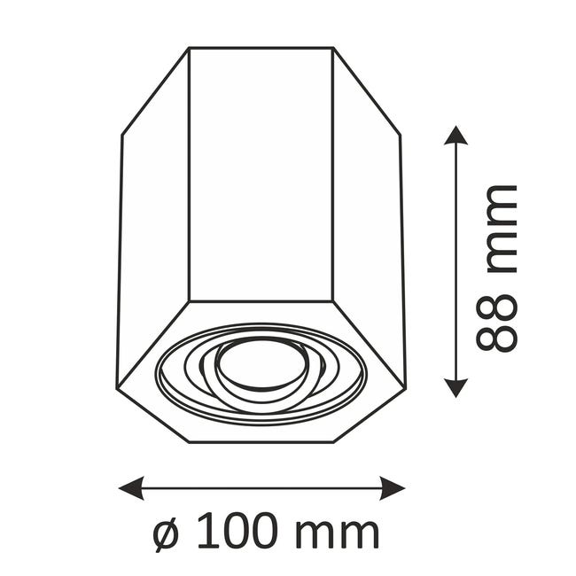 Oprawa natynkowa Hexagon czarna GU10 Goldlux
