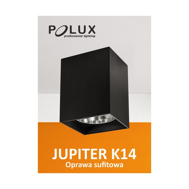 Oprawa natynkowa JUPITER 13.6 x 19 cm czarna E27 POLUX