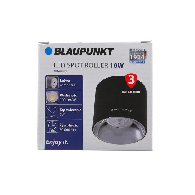 Oprawa natynkowa Roller LED 10 W czarna Blaupunkt