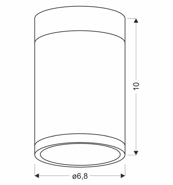 Oprawa natynkowa Tuba IP20 śr. 6.8 cm szaro-drewniana GU10 Candellux