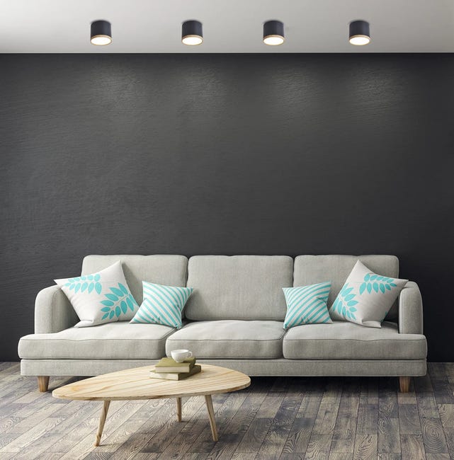 Oprawa natynkowa Tuba IP20 śr. 8.8 cm czarna LED Candellux