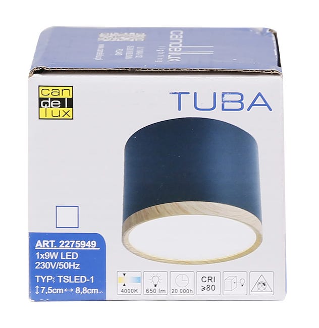 Oprawa natynkowa Tuba IP20 śr. 8.8 cm czarna LED Candellux