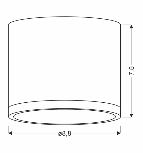 Oprawa natynkowa Tuba IP20 śr. 8.8 cm szara LED Candellux