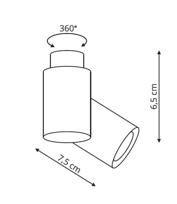Oprawa natynkowa przegubowa BOSTON pojedyncza IP20 czarna GU10 LIGHT PRESTIGE