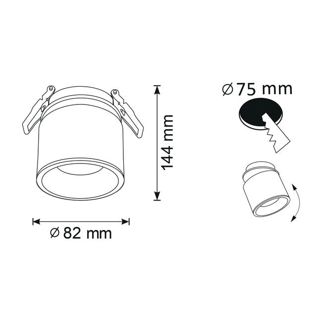 Oprawa natynkowa przegubowa HARON czarna GU10 POLUX