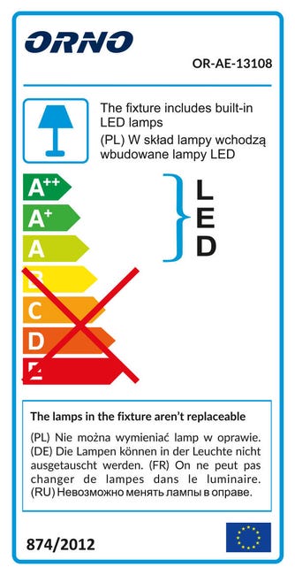 Oprawa podszafkowa 2 szt. OR-AE-13108 IP20 biała LED ORNO