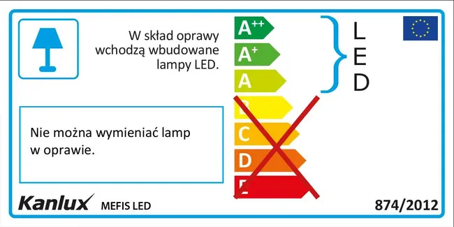 Oprawa schodowa MEFIS biała kwadratowa LED KANLUX