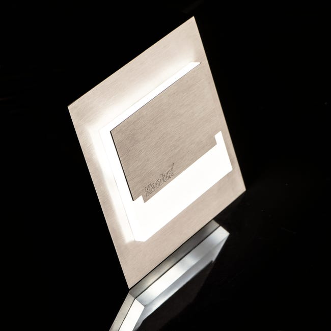 Oprawa schodowa SABIK MINI 7.5 cm srebrna kwadratowa LED barwa ciepła KANLUX