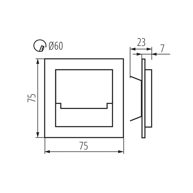 Oprawa schodowa SABIK srebrna kwadratowa LED KANLUX