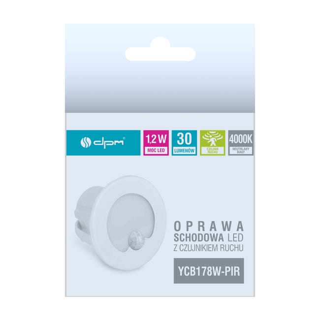 Oprawa schodowa biała IP20 30 lm LED DPM